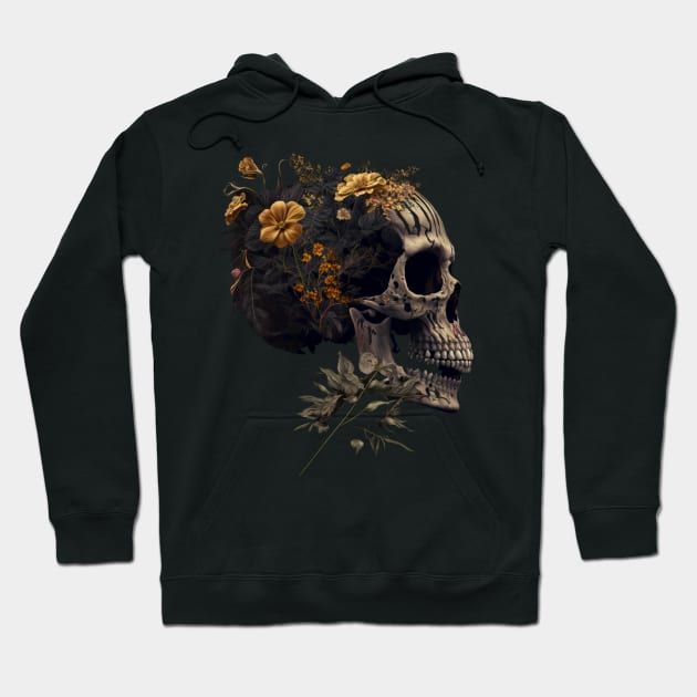 Sugar skull, skull with flowers. Hoodie by AbstractArt14